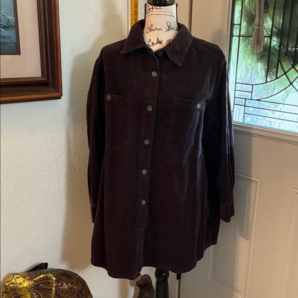 Roaman's Dark Brown Corduroy Jacket - Picture 1 of 4